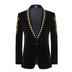 Art Examination Dress Velvet Black Suit Coat