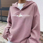 Women's Plush Hooded Zipper Sweatshirt Loose
