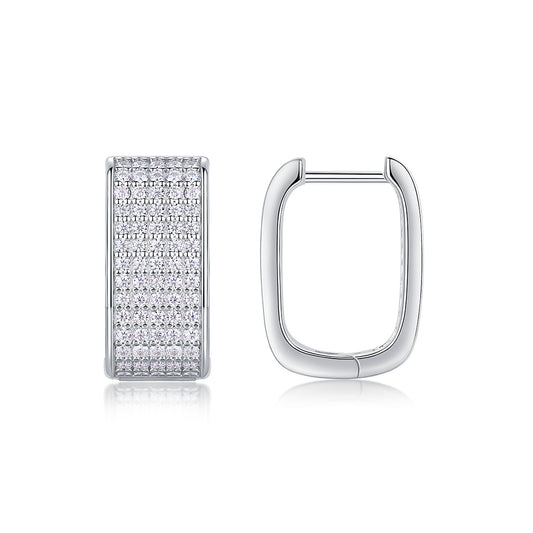 Star Light Luxury Fashion Diamond Earrings Stud Set With Mosan Diamond Silver Jewelry