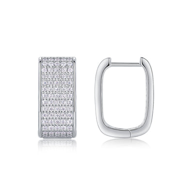 Star Light Luxury Fashion Diamond Earrings Stud Set With Mosan Diamond Silver Jewelry