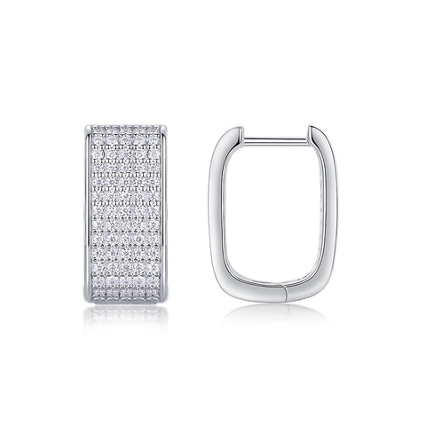 Star Light Luxury Fashion Diamond Earrings Stud Set With Mosan Diamond Silver Jewelry
