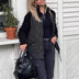 Stand Collar Cotton Jacket With Pockets Fashion Knitted Stitching Zipper Coat Winter Warm Tops For Women Douson Odeh