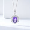 Geometric Denier Amethyst Pendant Sterling Silver Natural Gemstone Clavicle Chain Temperament Necklace