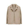 Elegance Retro Brown Loose Pockets Long Sleeve Suit Coat