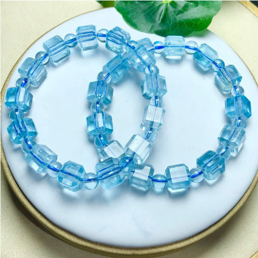 Rough Stone Polished Cube Sugar Crystal Bracelet Unisex