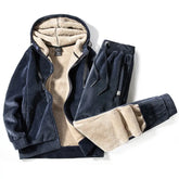 Winter Silver Fox Velvet Plus Size Sweatshirt And Sweatpants Two-piece Set Douson Odeh