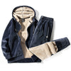 Winter Silver Fox Velvet Plus Size Sweatshirt And Sweatpants Two-piece Set