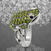 Female Personality Niche Design Glamour Exaggerated Frog Ring
