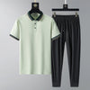Summer Quick-drying Breathable Casual Long Pants Men's Polo Shirt Two-piece Suit