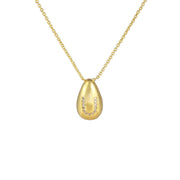 Glossy Water Drop 26 English Letter Pendant Copper-plated Gold Simple Pendant Female