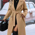 Lapel Double-breasted Trench Coat With Belt Winter Fashion Solid Color Long Jacket Outwear Women Clothing Douson Odeh