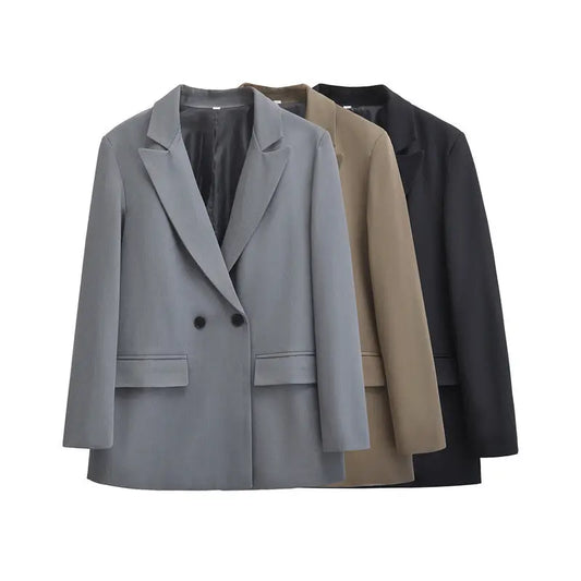 Women's Fashion Loose Cool Double Breasted Coat Douson Odeh