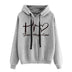 Heart Print Hoodie Sweatshirt Pullover Tops Women Long Sleeve Sports Clothes Douson Odeh