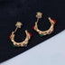 Three Diamond Flowing Color Earrings Female Niche