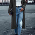 Knitted Pocket Cardigan Long Slit Loose Coat Sweater