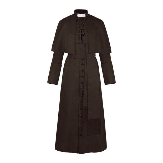 Halloween Priest Medieval Retro Cosplay Costume