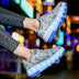 Two-Wheeled Heelys, Roller Shoes, USB Cable Charging Children's Luminous Shoes Douson Odeh