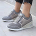 Women Lace-up Sneakers Height Increasing 6.5cm Flats Walking Shoes Douson Odeh