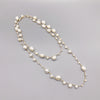 Hand-woven Freshwater White Pearl Necklace Baroque Style Long