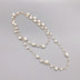 Hand-woven Freshwater White Pearl Necklace Baroque Style Long