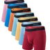 DAVID ARCHY Mens Underwear Rayon made from Bamboo 7-Pack Wicking-Moisture & Cool Boxer Briefs with Support Pouch Breathable Soft Stretch boxers for men with Fly (S Seven Colors - 6.5)