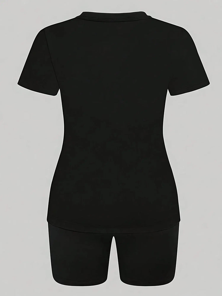Printed Drop Shoulder T-Shirt Graphic Tees Women Tops Douson Odeh