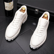 All-match Casual Leather Shoes, Personalized Pointed Shoes, High-top Sneakers