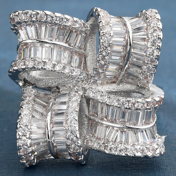 Inlaid Copper Ring Zircon European And American Fashion Ring