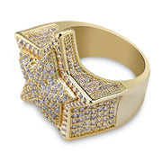 Five-pointed Star Three-dimensional Ring Slightly Inlaid With Zircon