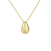 Glossy Water Drop 26 English Letter Pendant Copper-plated Gold Simple Pendant Female