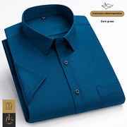 Fashion High Elastic Ice Silk Men's Short Sleeve Shirt