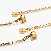 3D Customization Initial Lock Necklace With Diamonds 925 Silver Necklace