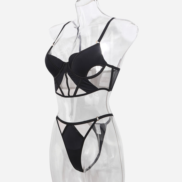 Glossy Mesh Hollow French Underwear Women