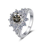 925 Sterling Silver Ring Female 3 Karat Color Moissanite Affordable Luxury Style Ring