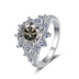 925 Sterling Silver Ring Female 3 Karat Color Moissanite Affordable Luxury Style Ring