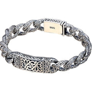 925 Silver Hollow Carved Men's Bracelet