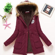 Hooded Winter Jacket Women Fashion Warm Coats Ladies Tops