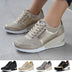 Women Lace-up Sneakers Height Increasing 6.5cm Flats Walking Shoes Douson Odeh