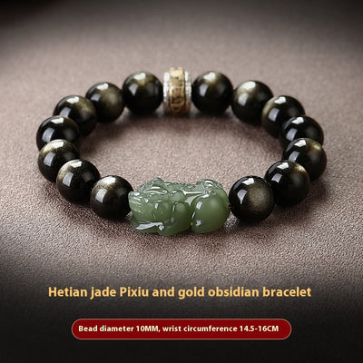 Natural Rainbow Eye Obsidian Bracelet