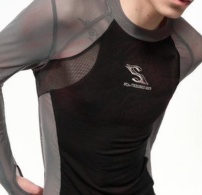 Tight Mesh Stitching Long Sleeves