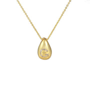 Glossy Water Drop 26 English Letter Pendant Copper-plated Gold Simple Pendant Female