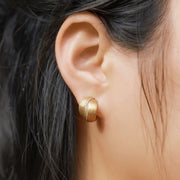 Frosted Brushed Geometric Ear Studs Women