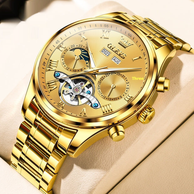 Men's Business Waterproof Simple Multi-functional Mechanical Watch