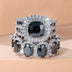 Egg-shaped Full Circle Micro Inlaid Zircon Ring Set
