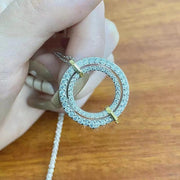 Women's Two-color Double-ring Diamond Necklace
