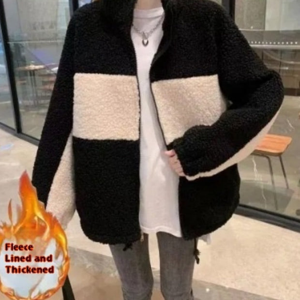 Lamb Down Women's Autumn And Winter All-matching Loose Short Casual Top