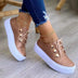 Lace-up Flats Sneakers Women Rivet Casual Shoes Douson Odeh