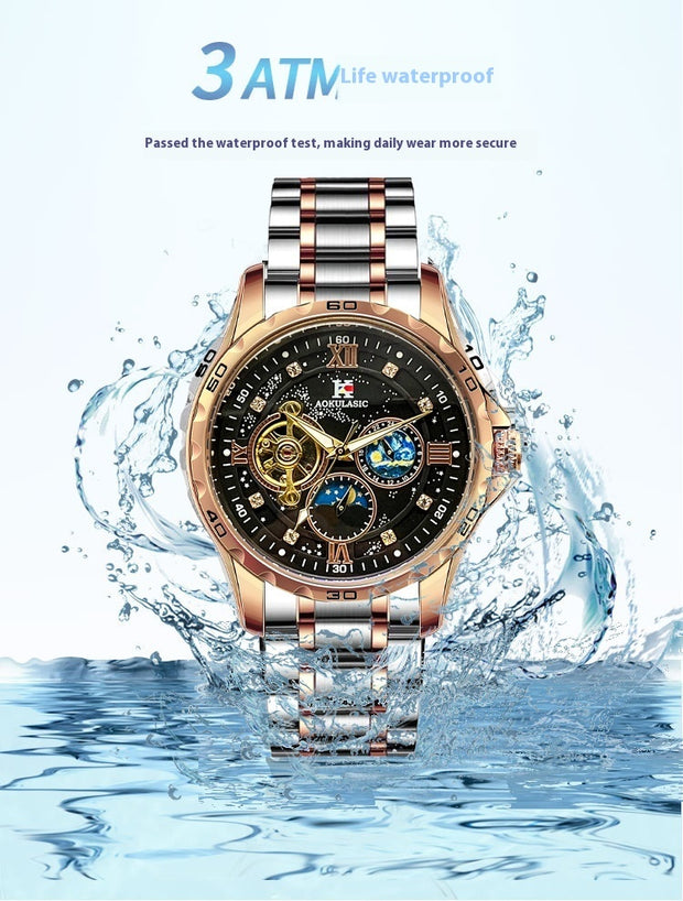 Automatic Mechanical Large Dial Multifunctional Men's Watch