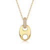 Cloud Roll And Cloud Spread - A Fashionable And Trendy Diamond Pendant Necklace Set With Moissanite S925 Sterling Silver And Gold Plating