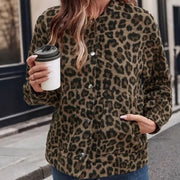 American Shirt Coat Women's Clothing Idle Style Spring Leopard Retro Temperament Top